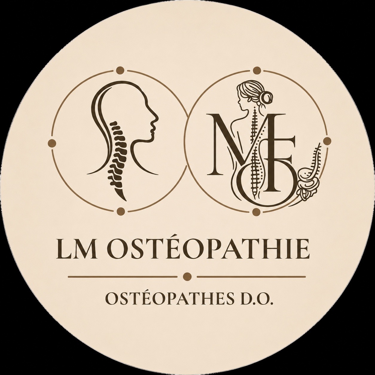 Logo LM Ostéopathie, ostéopathes D.O.